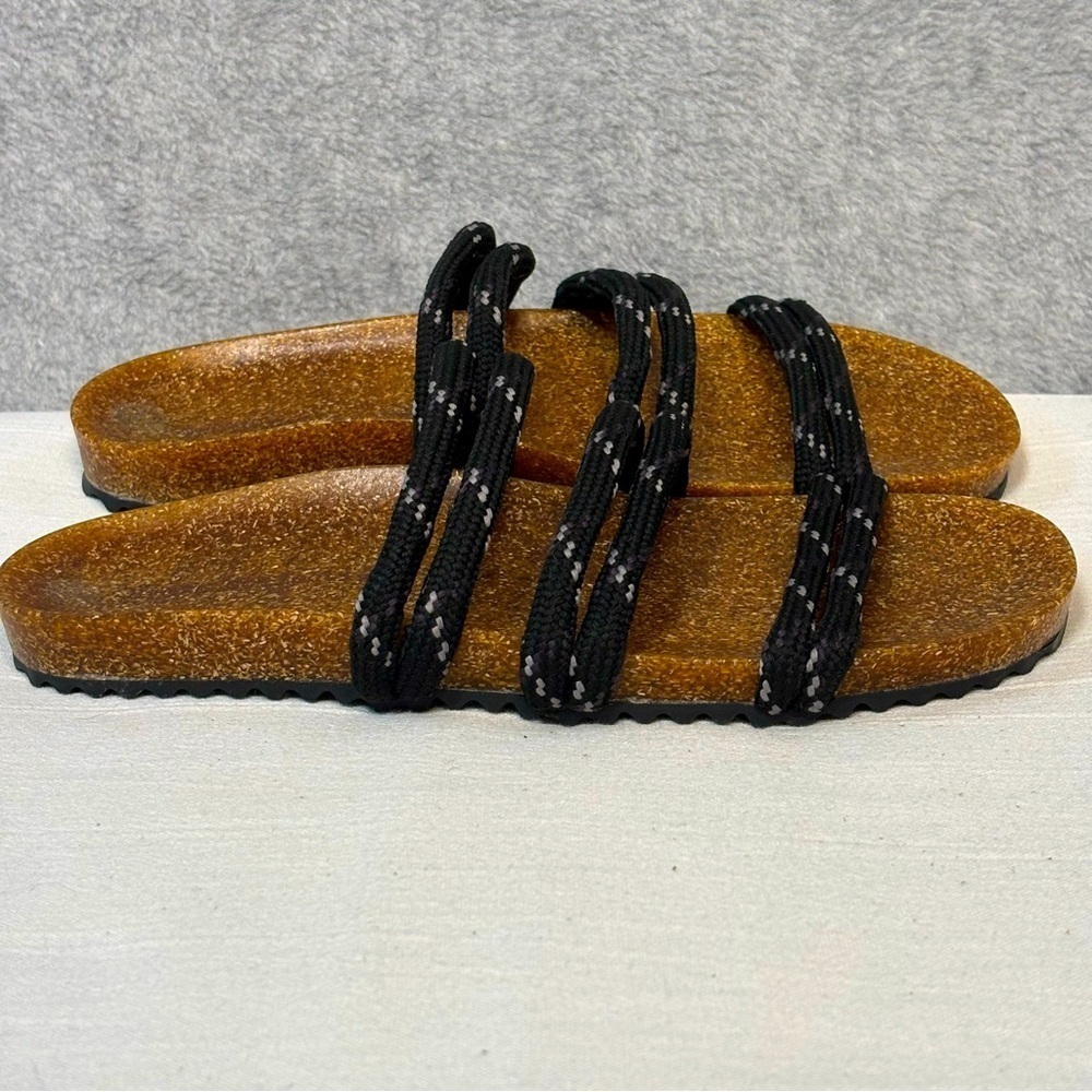 BOG Collective Band of Gypsies Rhea Rope Slide Sandal-Black-Women Size 9
